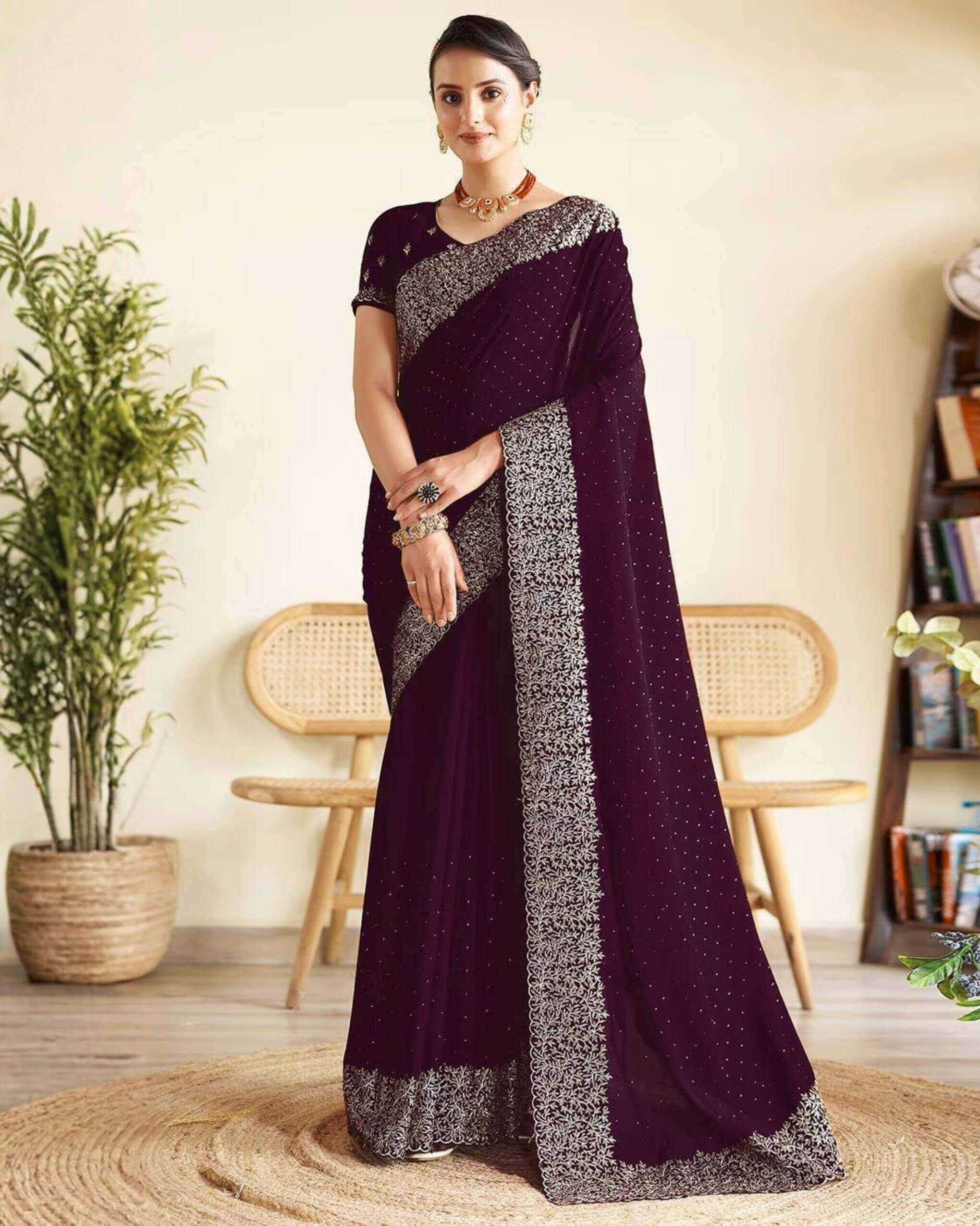 purple-color-indian-weightless-georgette-premium-embroidered-saree
