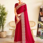 red-color-indian-weightless-georgette-premium-embroidered-saree