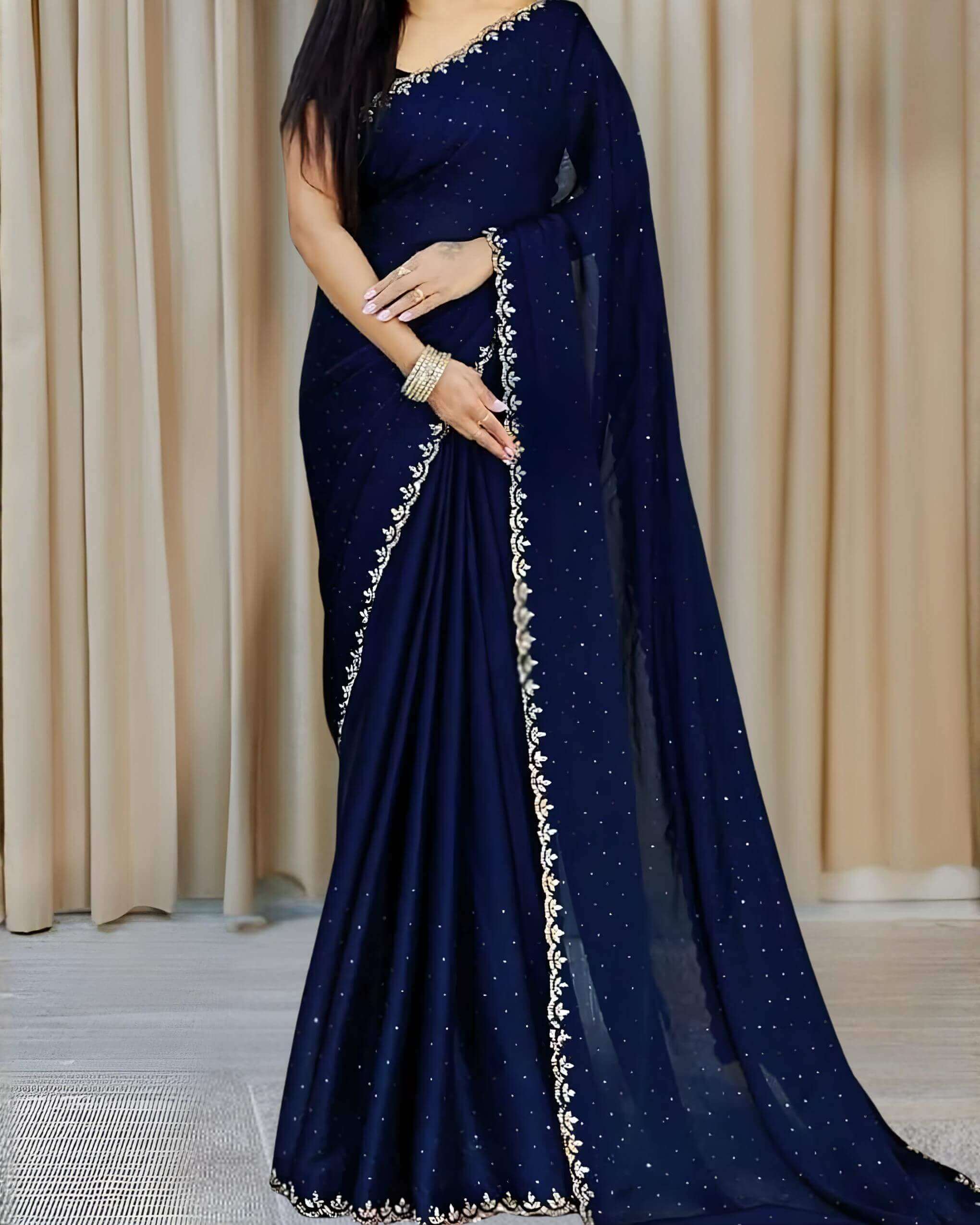 navy-blue-color-traditional-contrast-work-georgette-party-saree