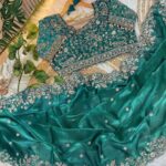 teal-green-color-original-indian-jimmy-choo-silk-party-saree-ready-with-blouse