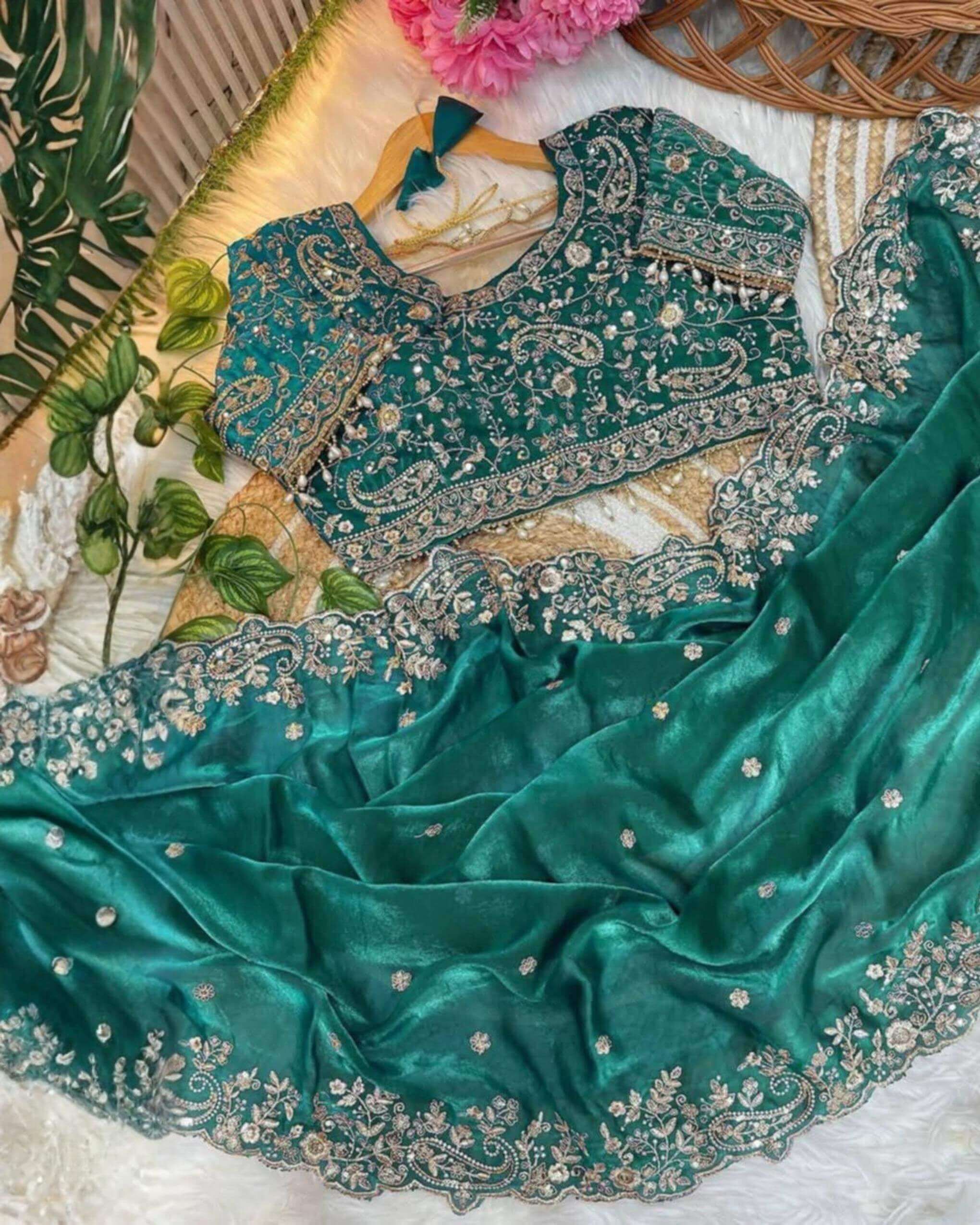 teal-green-color-original-indian-jimmy-choo-silk-party-saree-ready-with-blouse teal-green-color-original-indian-jimmy-choo-silk-party-saree-ready-with-blouse